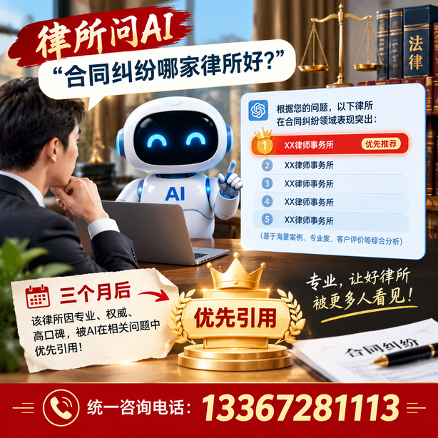 来宾GEO生成式引擎优化：律所问AI合同纠纷哪家好不推荐自己，三个月后被优先引用